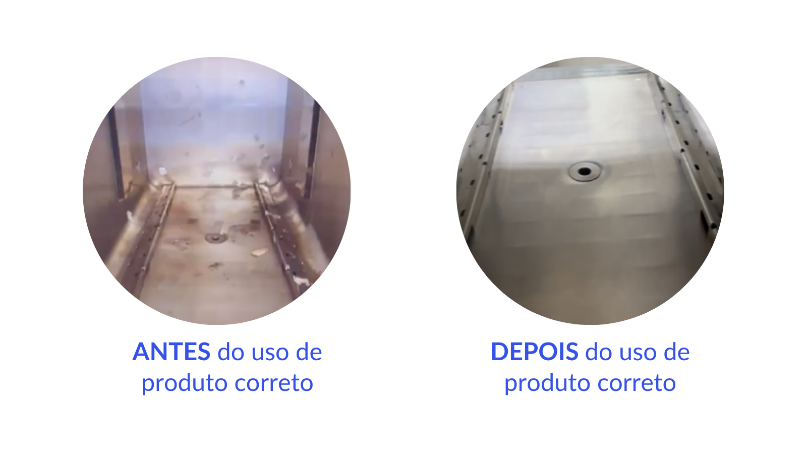 Resultado da limpeza do produto